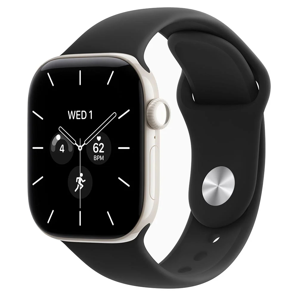 Apple Watch Series 12, 42 mm, Pearl White Ceramic GPS+Cellular Black Sport Band M/L